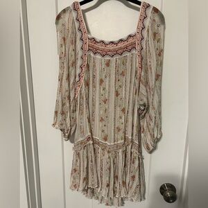 Free People sheer glimmer tunic with ties